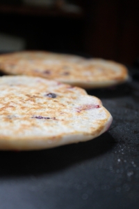 Pancakes on griddle